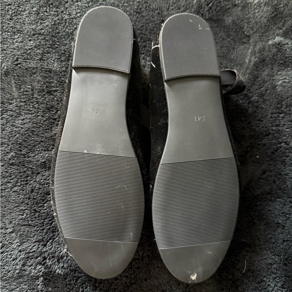 Black Velvet Spider Web Ballet Flats Nicolette Carlene size 41 - Picture 3 of 3